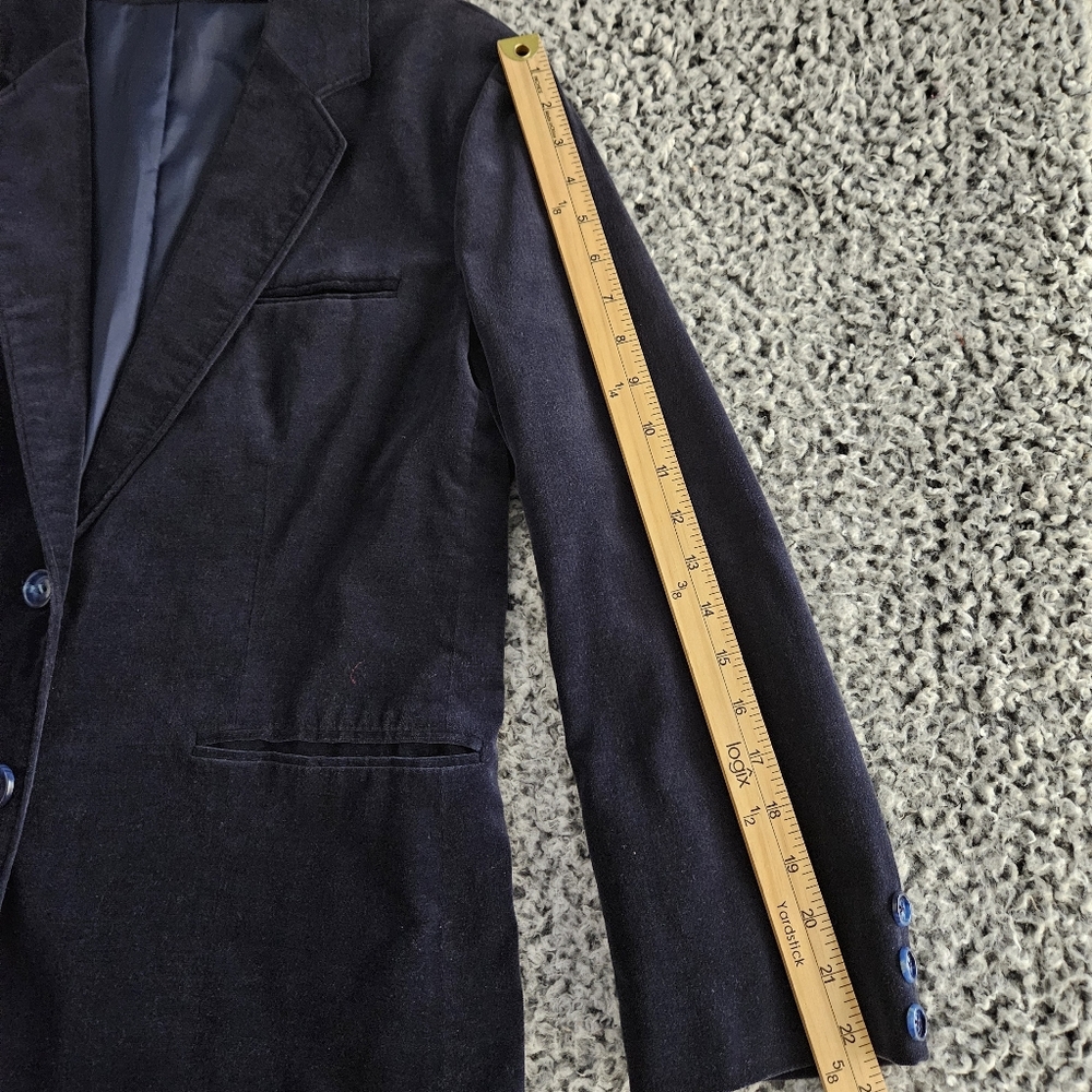 Vintage Women's Blue Velvet Blazer Size 18 Large L Changing Scene Made in Japan - Picture 13 of 13